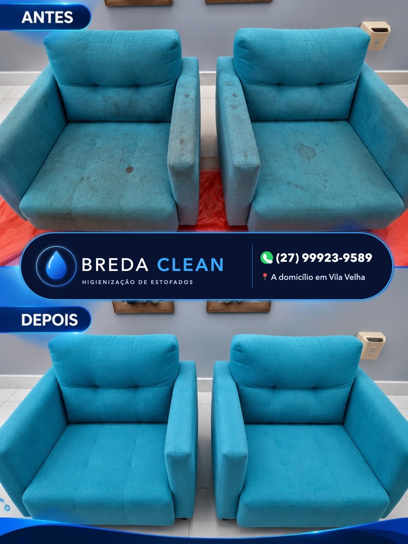 Poltronas antes e depois