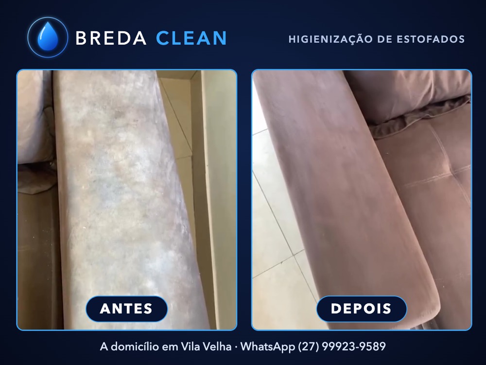 Sofá marrom antes e depois